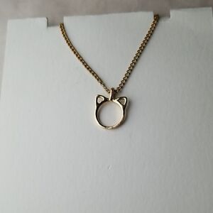 Cat Head Silhouette Pendant Necklace